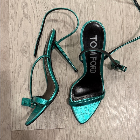 Tom Ford Shoes - Tom Ford Metallic Teal Heels